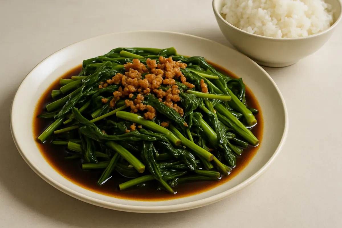 Illustration of Adobong kangkong