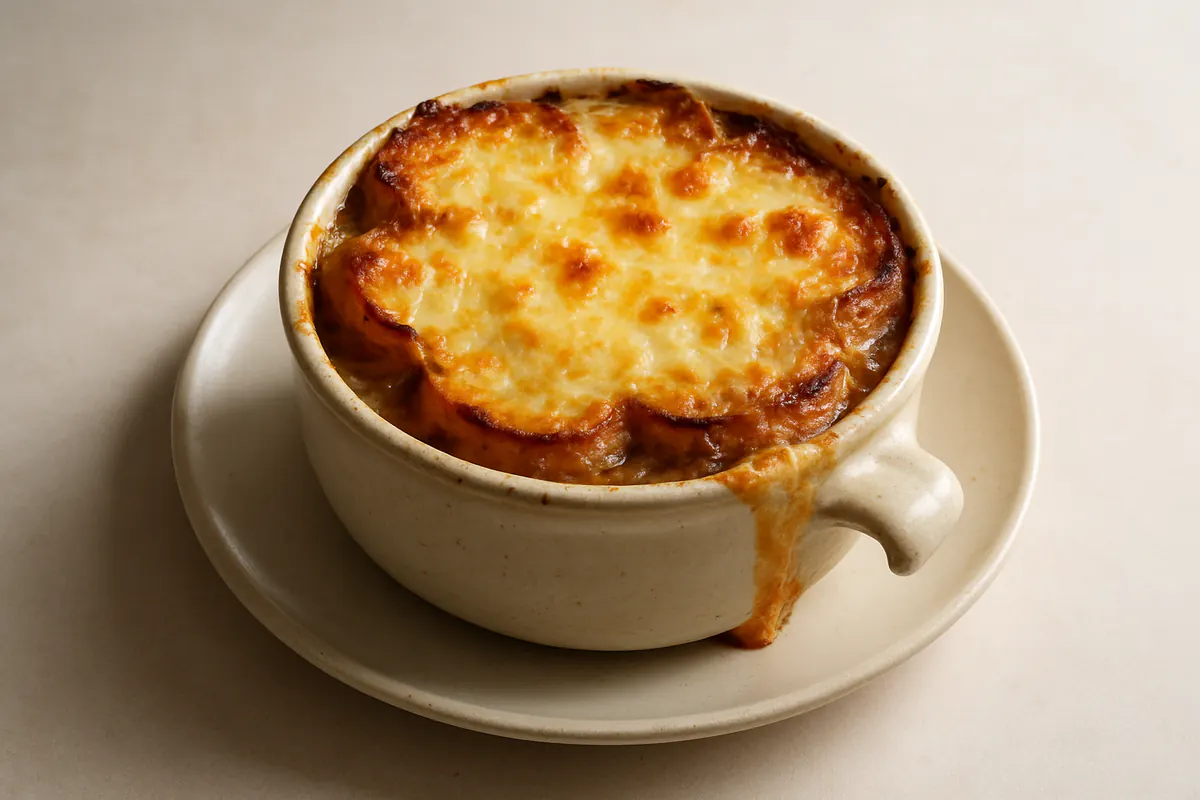 Illustration of Soupe à l'oignon gratinée